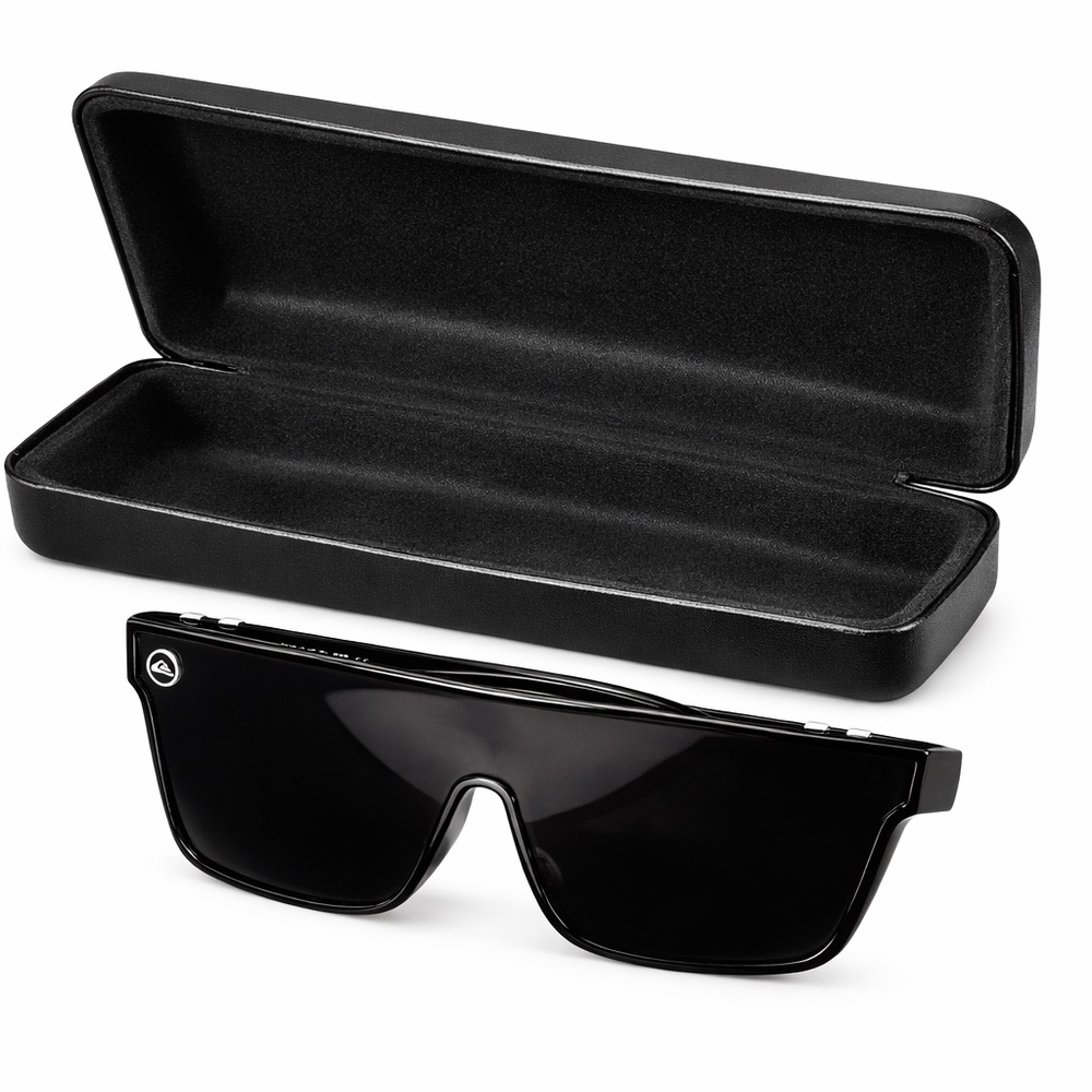 Quiksilver Black Shield Wraparound Sport Sunglasses w Case